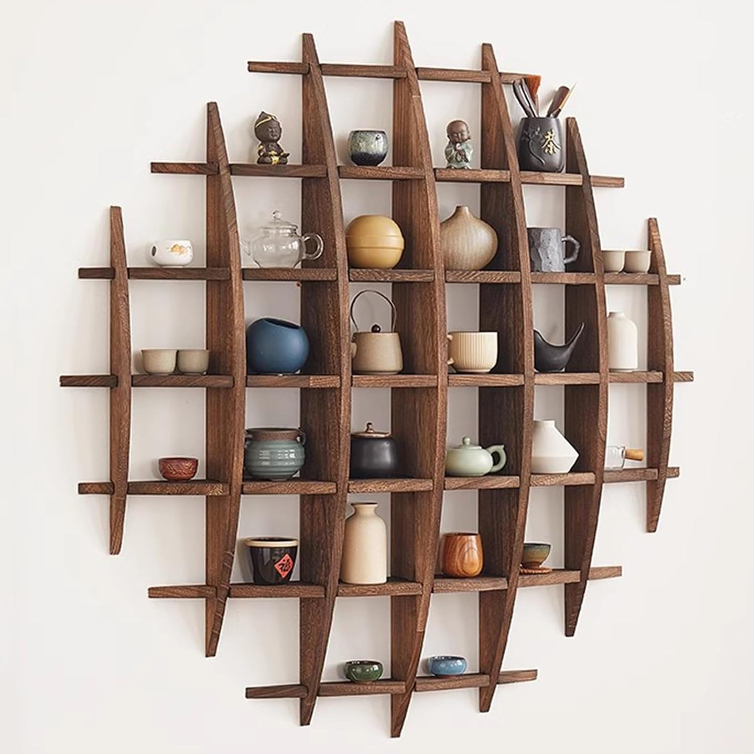 Solid Wood Chinese Tea Cup Hol - Wall Shelf Commercial Kitchen recension och pris