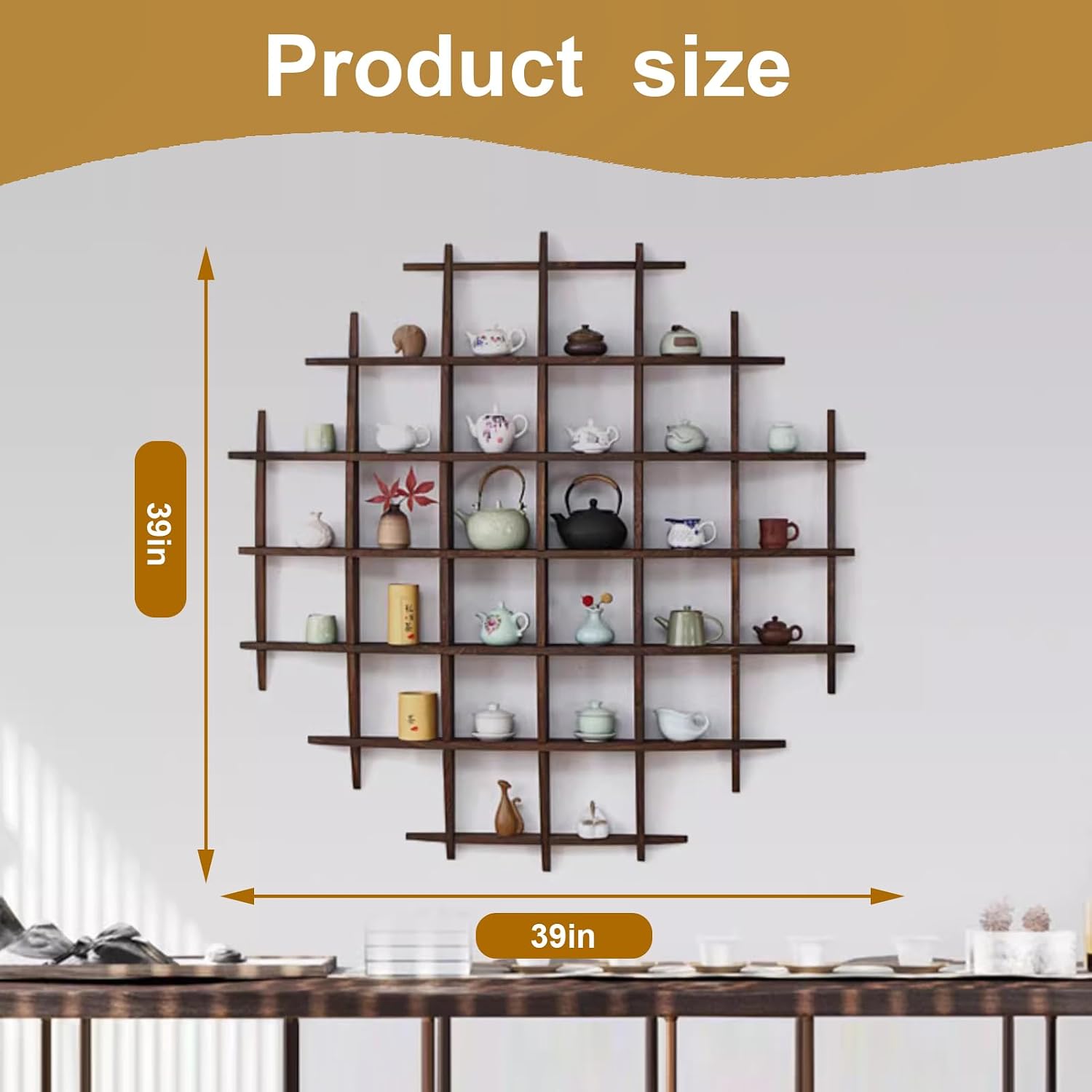 Solid Wood Chinese Tea Cup Hol - Wall Shelf Commercial Kitchen recension och pris