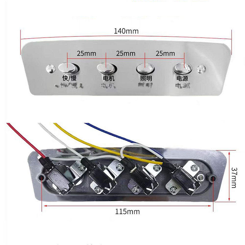 1pc 4-key Push Button Switch C - Commercial Kitchen Parts & Service recension och pris